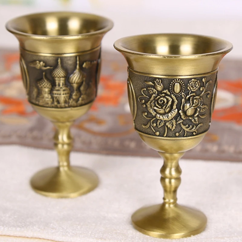 Other, Vintage Pair Of Brass Wine Glasses